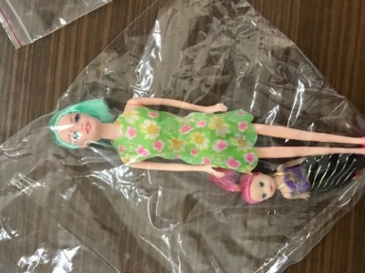 Yeşil Saçlı Barbie Büyük Küçük 2 Adet Yeşil Saç